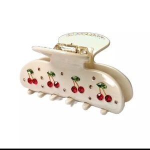NEW Ivory Cream Cherry Hair Claw Hair Claw Clip